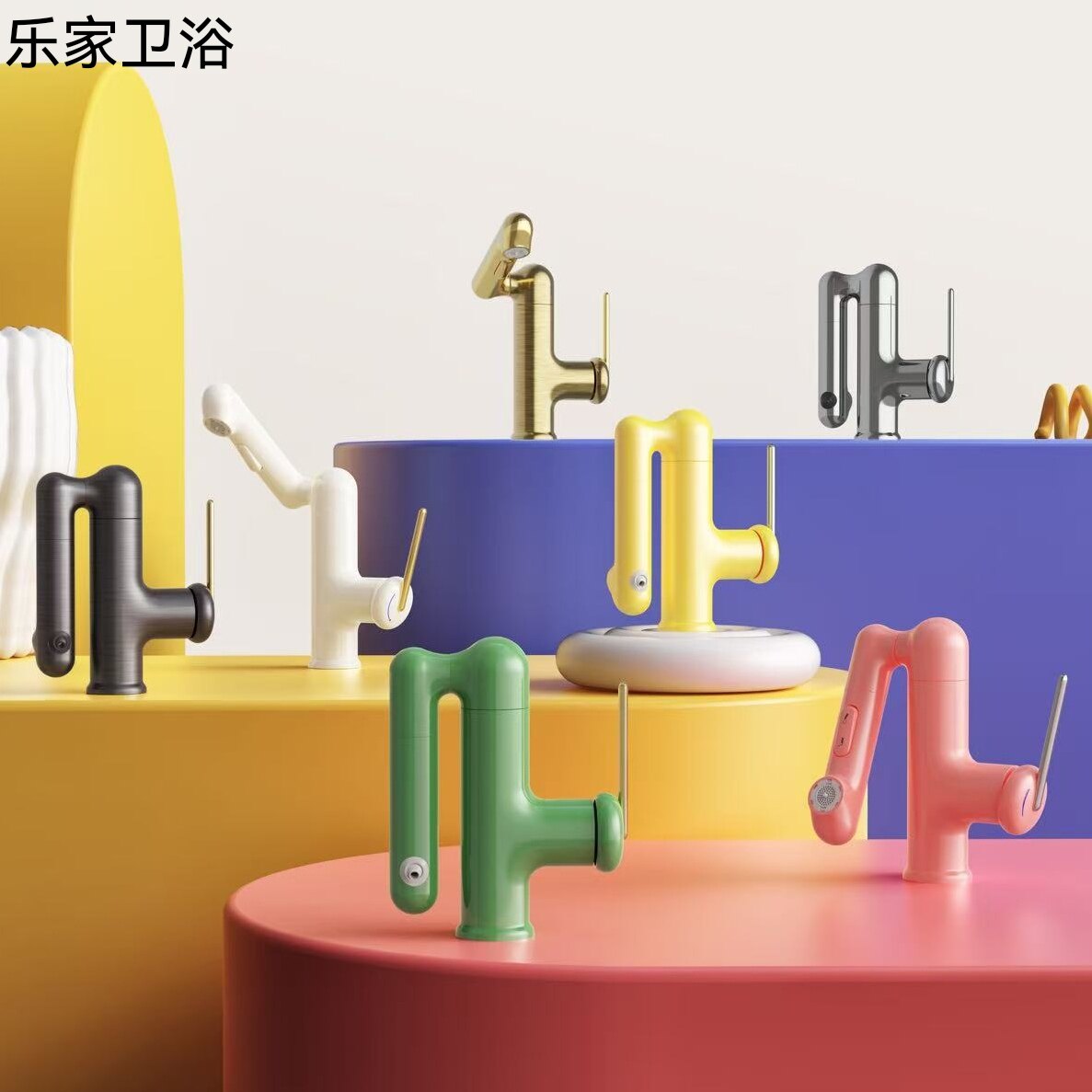 新款浴室多功能机械臂面盆旋转龙头台上台下盆洗脸盆冷热铜水龙头