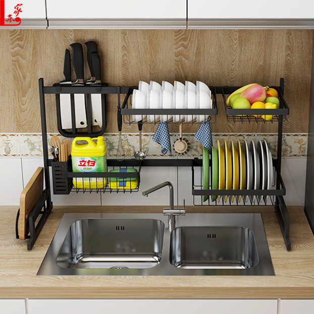 不锈钢厨房置物架水槽水池放碗架沥水碗架碟架厨具用品收纳架黑色在类目 家装主材, 厨房, 厨房挂件, 厨房挂件套餐中 - 来自Buy2taobao.com提供专业的淘宝代购服务