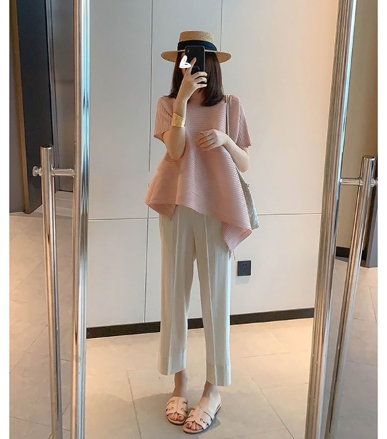 褶皱上衣不规则短袖小众