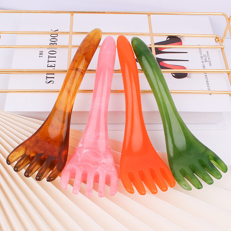 【品牌正品】头部按摩器头疗抓头五爪刮痧梳子拨筋棒美容棒面部通