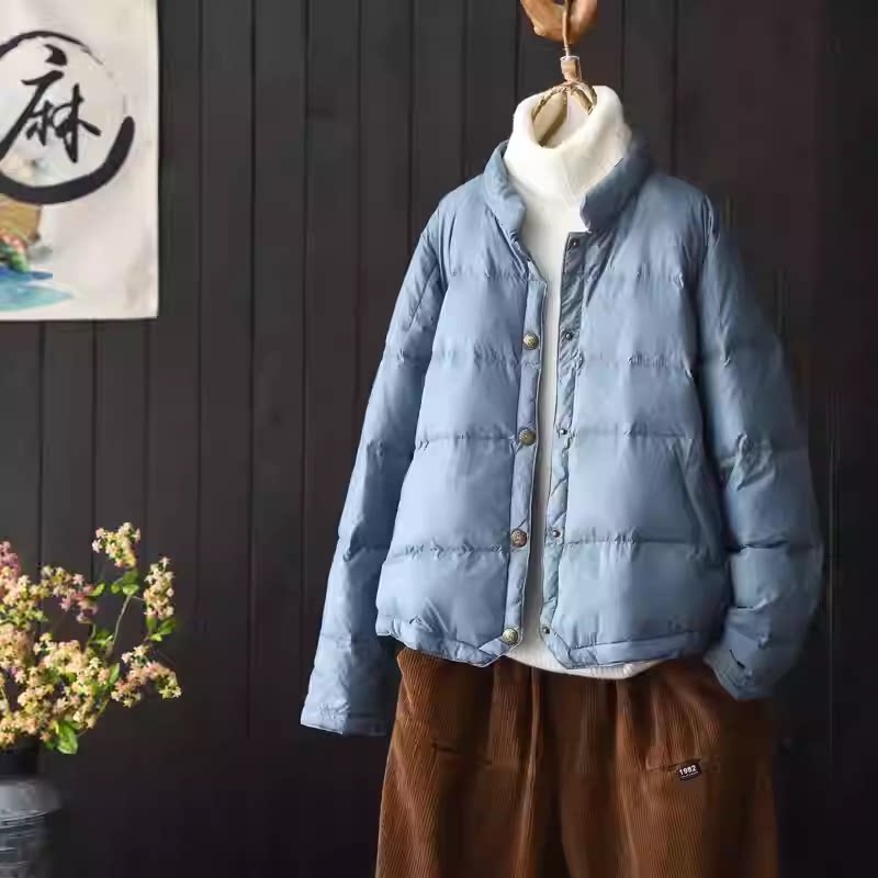 轻薄款羽绒服短款立领外套小个子