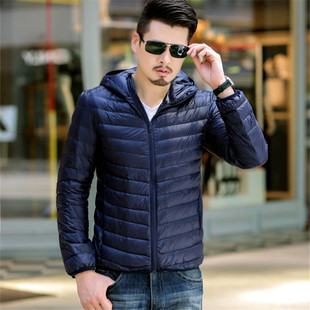 反季清仓2025秋冬新款轻薄连帽短款羽绒服男修身大码保暖外套轻便