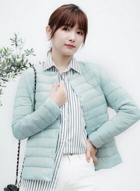 便携轻薄羽绒服短款内胆内搭圆领