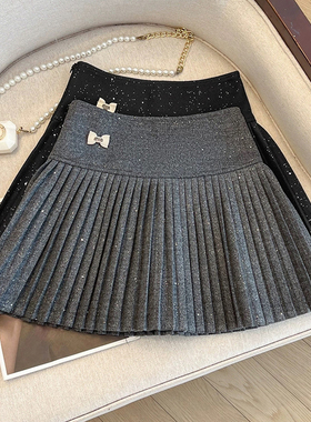 女童时尚亮片星空呢短裙2025秋冬韩版儿童洋气百搭学院风半身裙潮