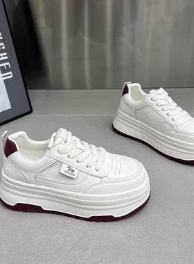 厚底小白鞋女2026新款早秋休闲板鞋夏学院风百搭运动鞋16082-28