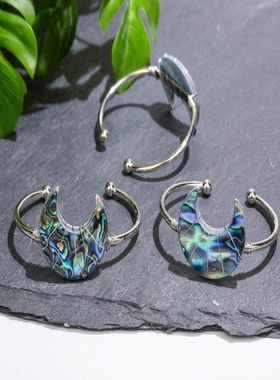 鲍鱼手环手饰可手镯月亮天然手饰