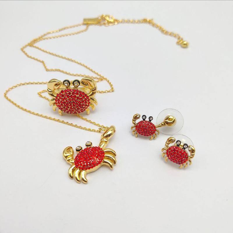 红色螃蟹   可爱耳钉 套装镶钻饰品 时尚    满钻项链女,饰品/流行首饰/时尚饰品新,耳钉,淘宝优惠券,粉丝福利购,淘宝优惠卷