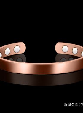 手镯跨境电商磁石开口金玫瑰纯