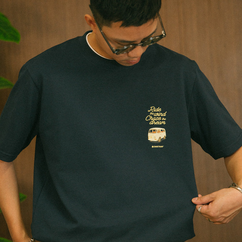 DAKYAM 25SS SummerWaves 夏浪日记后背印花复古文字短袖T恤情侣