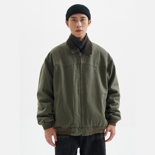 BUTTBILL 复古水洗工装灯芯绒古着风夹克圣达菲日系冬季棉服外套
