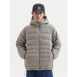 BUTTBILL 25AW城市通勤防泼水轻量90白鸭绒排骨连帽无胆羽绒服男