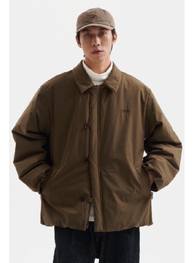 BUTTBILL 复古Teflon三防棉衣服教练夹克日系廓形秋冬棉外套男