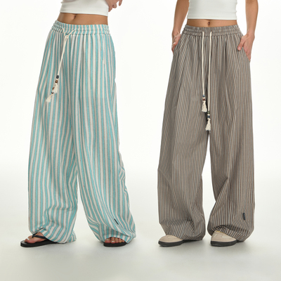 TGNS海岛风男女夏季薄款垂感长裤