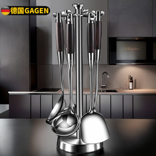 德国316不锈钢加厚锅铲套装炒菜铲子厨具家用长柄勺汤勺漏勺煎铲