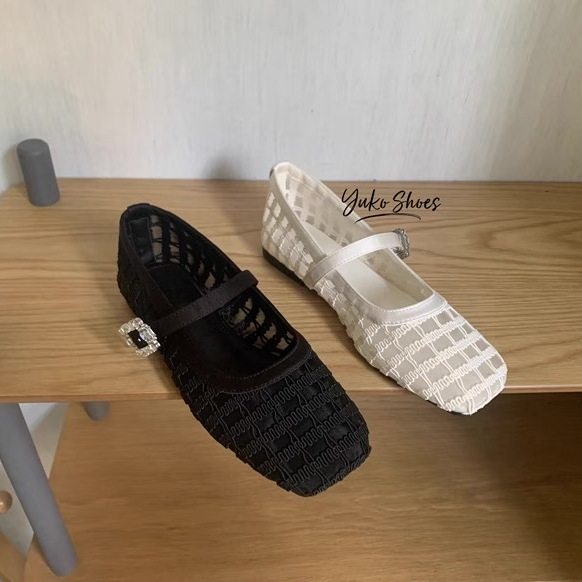 2025悠然假期~夏季新款法式网纱透气朦胧玛丽珍平底休闲浅口单鞋,女鞋,玛丽珍鞋,淘宝优惠券,粉丝福利购,淘宝优惠卷