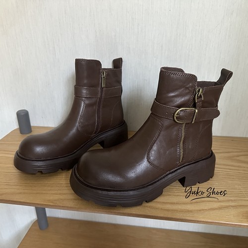 厚底马丁靴加绒保暖牛皮短靴棉鞋