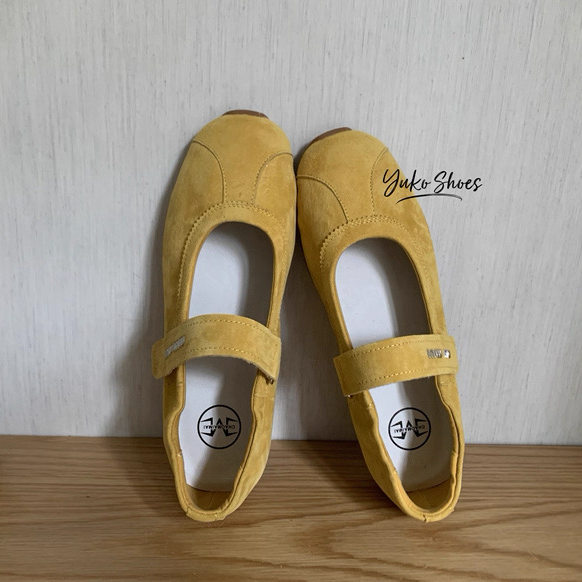 黄色36#亏清！软fufu！时髦真皮平底休闲玛丽珍芭蕾女魔术贴单鞋,女鞋,玛丽珍鞋,淘宝优惠券,粉丝福利购,淘宝优惠卷