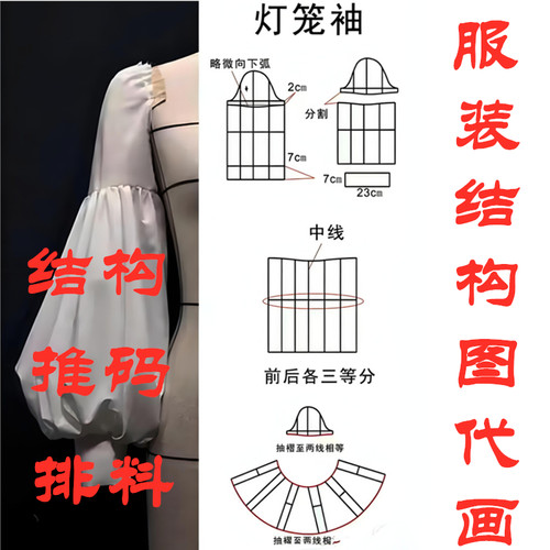 服装结构图打版放码排料CAD代画