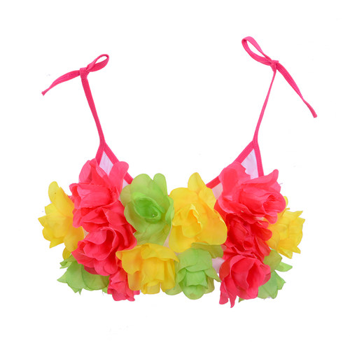 六一儿童沾花胸衣流梳吊坠款夏威夷草裙舞配饰表演装扮用品胸花