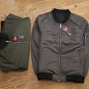 酷宝外贸 秋冬男士MA1飞行员夹克韩版潮两面穿加厚空军棒球服外套