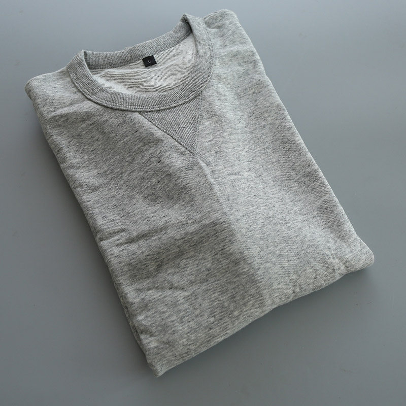 酷宝外贸 基础款重磅纯棉毛圈美式复古三本针倒三角套头男士卫衣