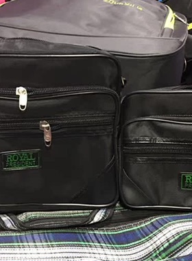 时尚黑色钱包斜挎包尼龙包钞票包收账包多层拉链生意收钱包卖票包