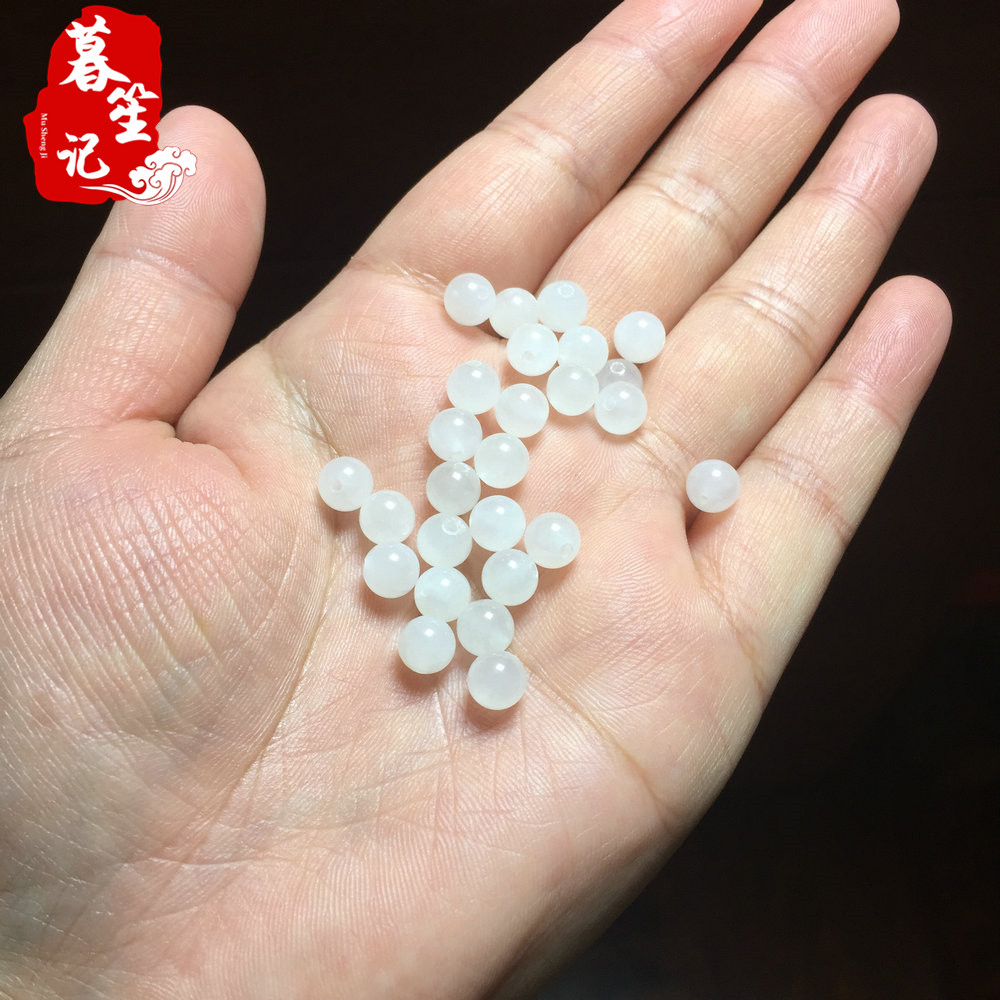 天然和田玉散珠约5mm6mmdiy配珠