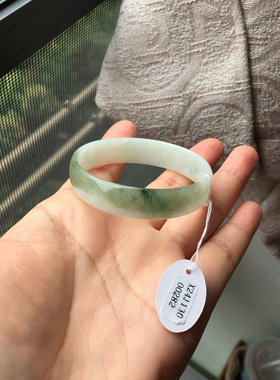天然A货缅甸料翡翠手镯薄款中福