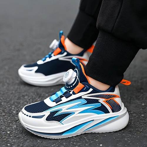 男童鞋春秋款2025新款儿童旋转纽扣运动鞋中大童轻便男孩跑步鞋潮