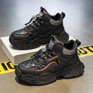 中大童耐脏男孩老爹鞋 男童鞋 皮面防水儿童运动鞋 2025新款 潮 子春季