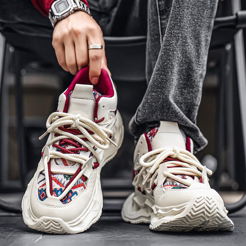 高级感男鞋秋冬季厚底增高老爹潮鞋青少年网红爆款百搭休闲运动鞋