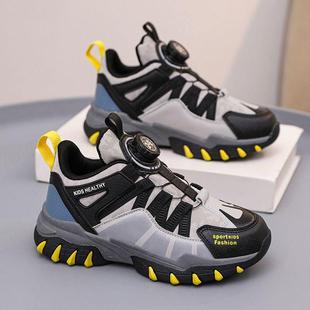 中大童防滑软底学生男孩老爹鞋 男童鞋 皮面儿童运动鞋 2025新款 春款