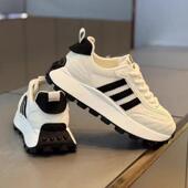 2025新款 男鞋 潮牌跑步小白老爹鞋 透气网面厚底休闲运动阿甘鞋 夏季