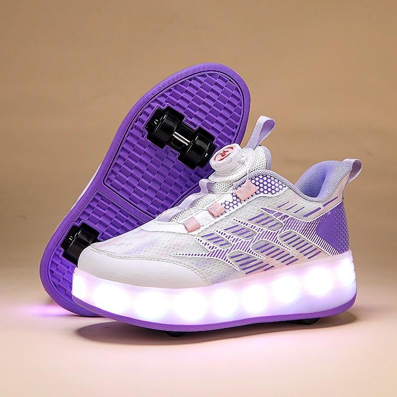 女童暴走鞋春款2025新款儿童闪灯溜冰鞋中大童四轮可缩女孩轮滑鞋