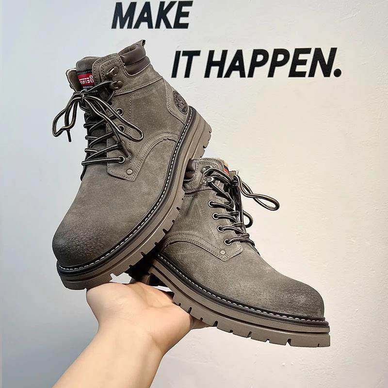 马丁靴男鞋秋冬季潮流户外休闲运动工装短靴男士真皮机车骑士皮靴,流行男鞋,时装靴,淘宝优惠券,粉丝福利购,淘宝优惠卷