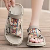 潮流外穿防滑踩屎感厚底运动凉拖户外海边休闲沙滩凉鞋 拖鞋 男夏季