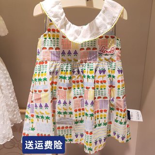 allolugh阿路童装专柜正品23夏款女童纯棉印花连衣裙ABCD1OP715