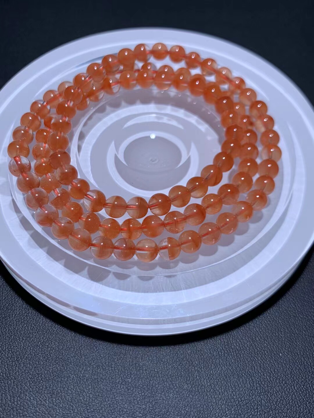 7mm 重:25克 天然红水晶红兔毛三圈多圈聚宝盆手链