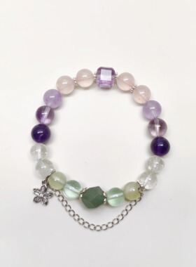 天然紫水晶葡萄石手链女款轻奢高级感喜木火手串桃花流苏闺蜜礼物