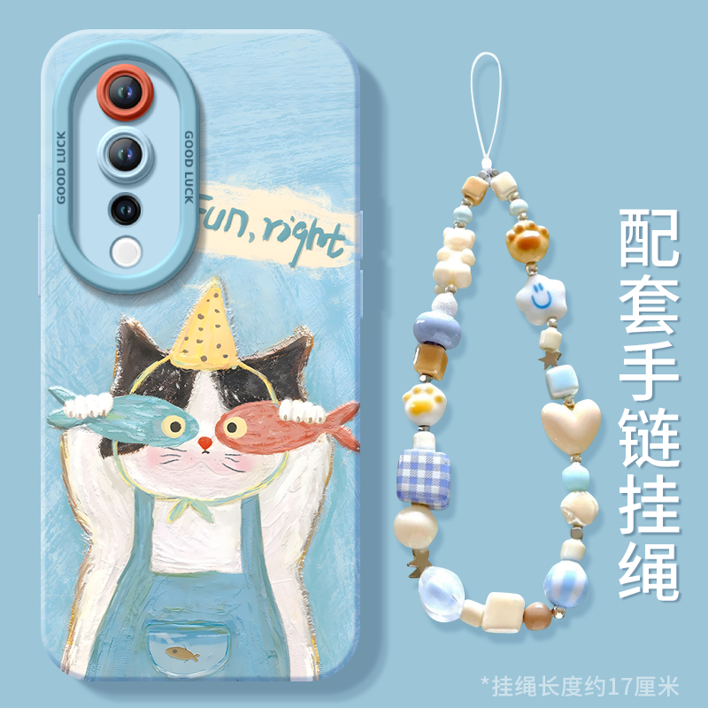 适用vivos30手机壳s30保护套promini全包防摔18油画猫咪s20pro硅胶s19高级s16带挂绳s17外壳vivo新款s20女s15