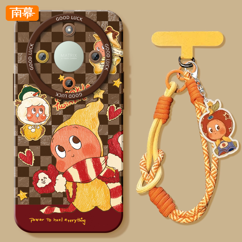 适用荣耀x70手机壳x60保护套x70i油画星星人Power硅胶x40gt全包防摔50华为X50GT新款honor外壳x50i+带挂绳软