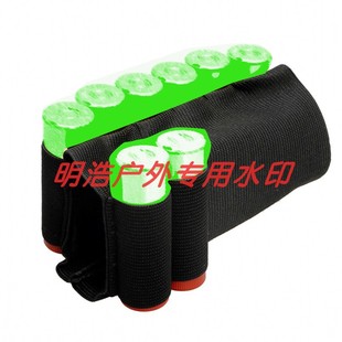 军迷户外霰弹枪8孔12GA手臂散弹袋战术托腮包玩具枪托弹壳收纳包