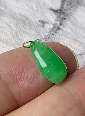 翠都翡翠珠宝18K扣天然翡翠A货玉佩挂坠小吊坠项坠阳绿福瓜500310