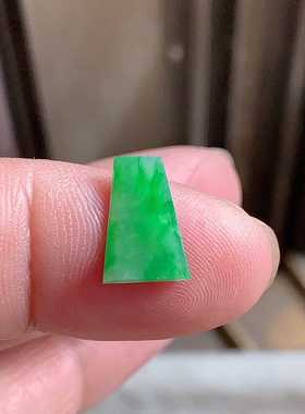 翠都翡翠珠宝天然A货玉石裸石镶嵌面冰种阳绿梯形无事牌600218