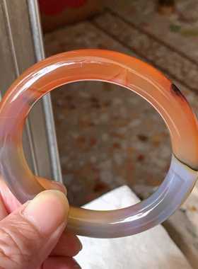 翠都翡翠珠宝天然玛瑙玉髓圆条55手镯300188