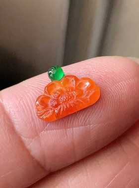 翠都翡翠珠宝缅甸天然A货玉石裸石镶嵌面冰种红翡花开富贵000673