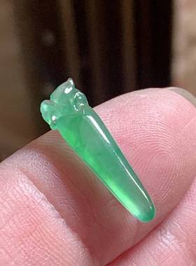 翠都翡翠珠宝缅甸天然A货玉石镶嵌戒面木那种阳绿萝卜700188