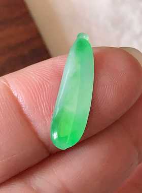 缅甸天然翡翠A货玉石裸石镶嵌面送证书冰种阳绿福瓜000926