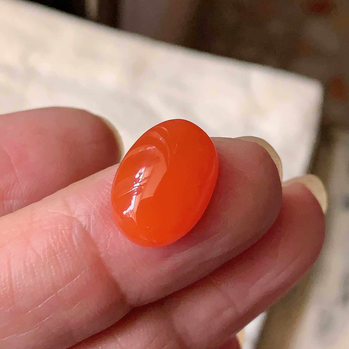 翠都翡翠珠宝细腻饱满玛瑙南红蛋面裸石送证书166742