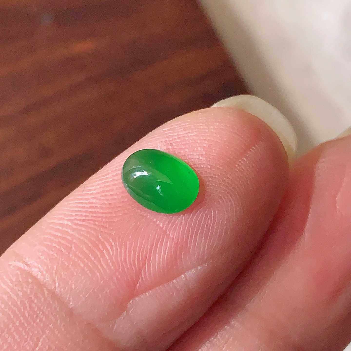 翠都翡翠珠宝天然A货玉石裸石镶嵌戒面送证书冰种阳绿蛋面500067